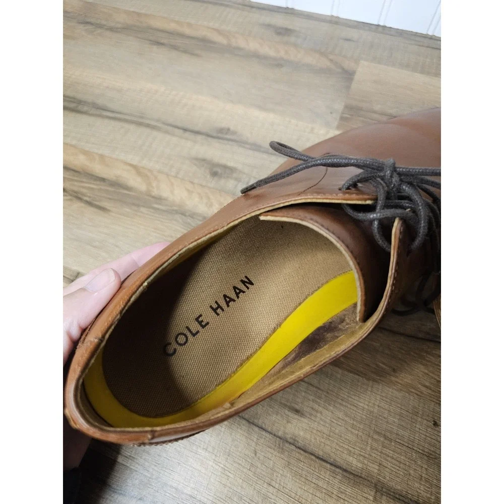 Cole Haan Hawthorne Plain Toe Oxford Shoes British Tan Leather Men's 10.5